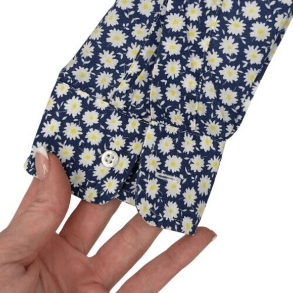 Grayson The Hero Navy Floral Button-Up Shirt Women's Brand Size 02 (S) Office - Picture 5 of 12